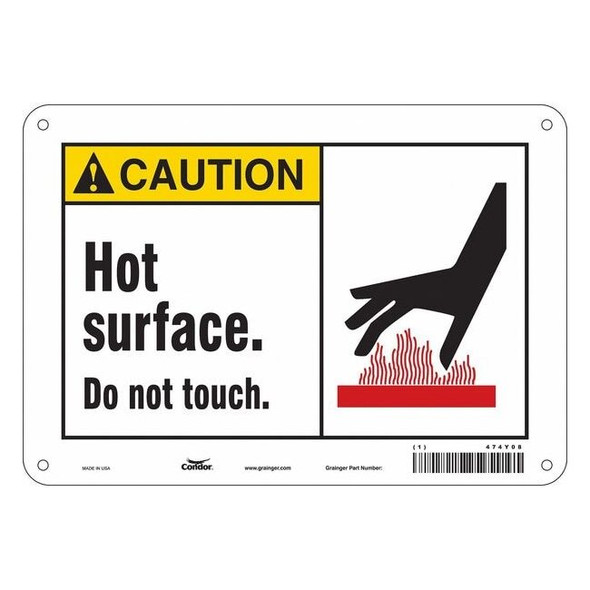 Condor Danger Sign,10" W x 7" H,0.032" Thick, 474Y08 474Y08