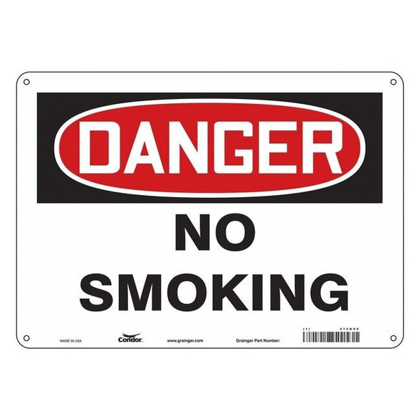 Safety Sign, 10" H, 14 in W, Polyethylene, Horizontal Rectangle, English, 474N90