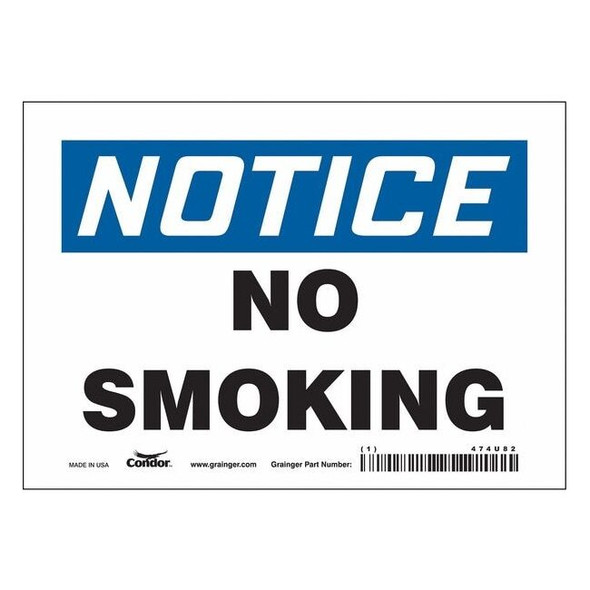 Safety Sign, 5 in H, 7 in W, Vinyl, Horizontal Rectangle, English, 474U82