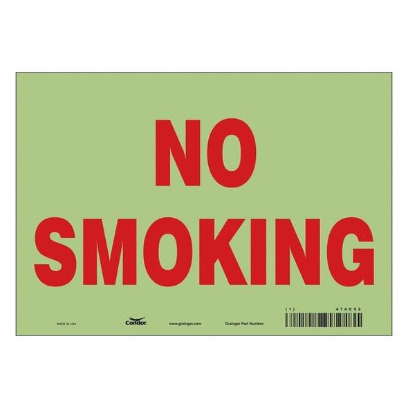 Safety Sign, 7" H, 10" W, Glow Vinyl, Vertical Rectangle, English, 474C52