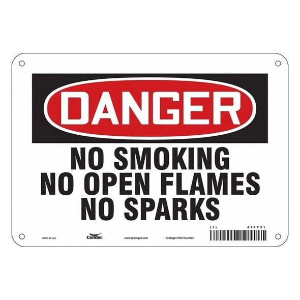 Safety Sign, 7" H, 10" W, Polyethylene, Vertical Rectangle, English, 474T31