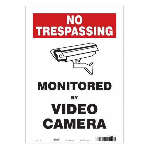 Security Sign, 14 in Height, 10 in Width, Vinyl, Vertical Rectangle, English