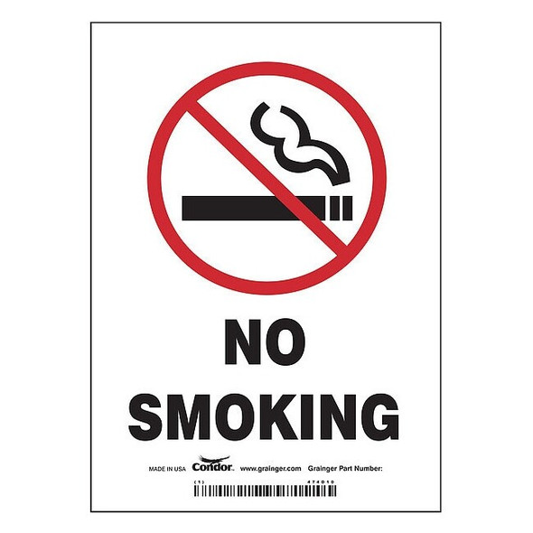 Safety Sign, 7" H, 5 in W, Vinyl, Vertical Rectangle, English, 474D10