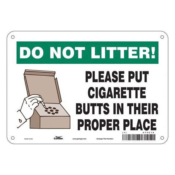 Safety Sign, 7" H, 10" W, Polyethylene, Vertical Rectangle, English, 474C18