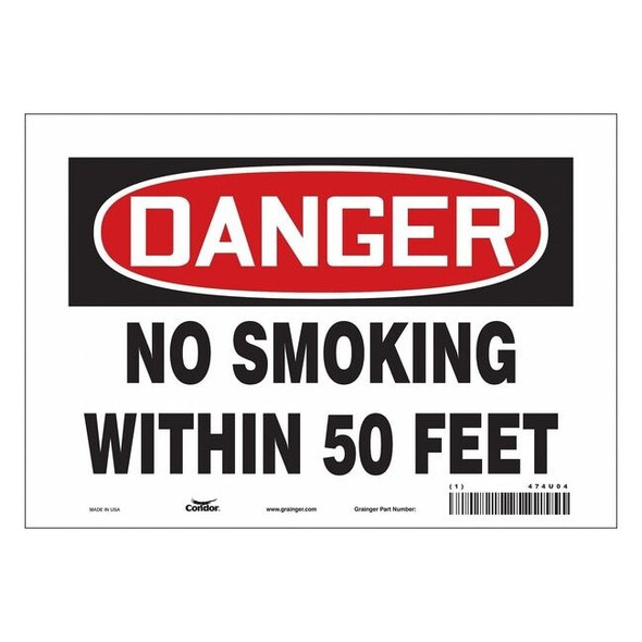 Safety Sign, 7" H, 10" W, Vinyl, Vertical Rectangle, English, 474U04