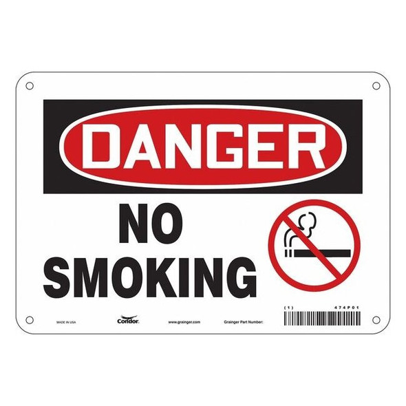Safety Sign, 7" H, 10" W, Polyethylene, Vertical Rectangle, English, 474P01