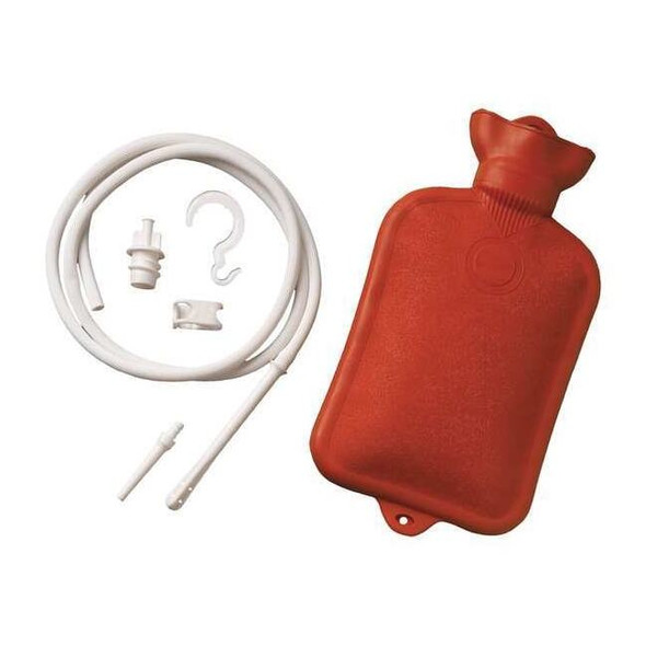 Rubber Combination Douche and Enema System 4-3/16" x 8-3/32", Red
