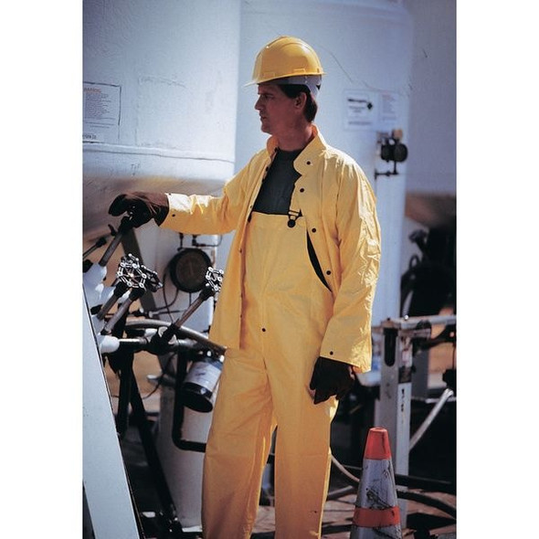 Mcr Safety 3-Piece Rainsuit with Detachable Hood, PVC, 0.28 mil Thick, Detachable, Yellow, M 3003M