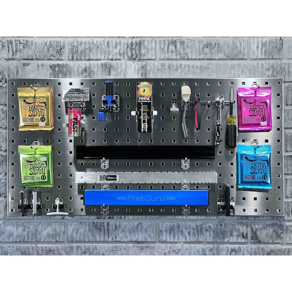 (2) 18 In. W x 36 In. H Stainless Steel 18-Gauge Square Hole Pegboards Mounting Hardware,PR