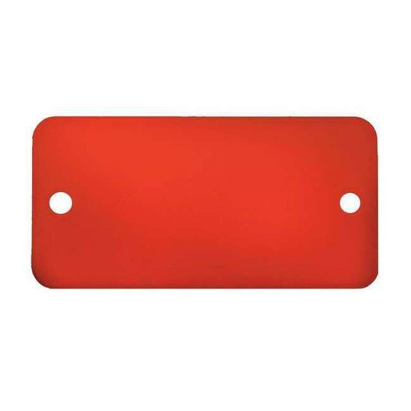 C.H. Hanson Blank Tag, Aluminum, 1 in H x 2 in W, Red, Rectangle, 5 PK 43038