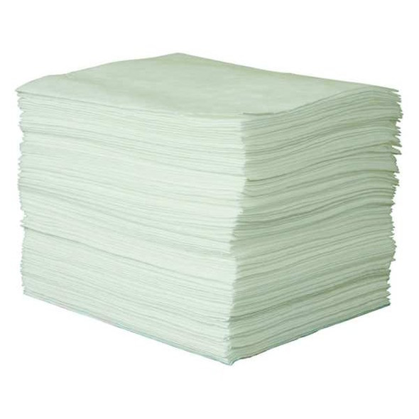 Condor Sorbent Pad, 33 gal, 15 in x 19 in, Oil, White, Polypropylene 35ZR04