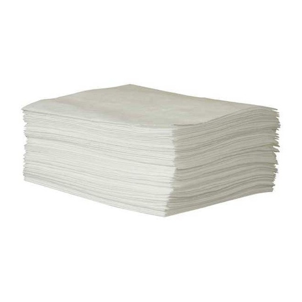 Condor Sorbent Pad, 16 gal, 15 in x 19 in, Oil, White, Polypropylene 35ZR05