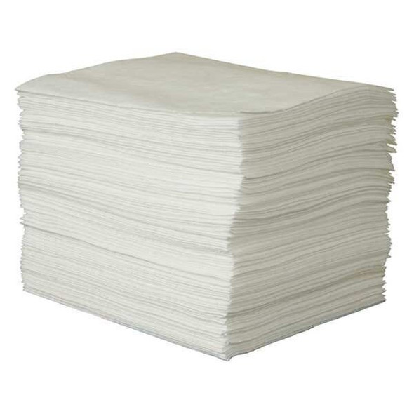 Condor Sorbent Pad, 26 gal, 15 in x 19 in, Oil, White, Polypropylene 35ZR09