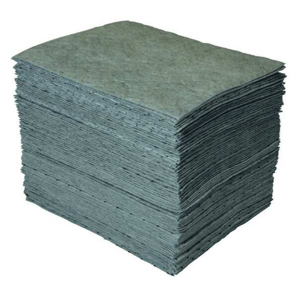 Condor Sorbent Pad, 22 gal, 15 in x 19 in, Universal, Gray, Polypropylene 35ZP92