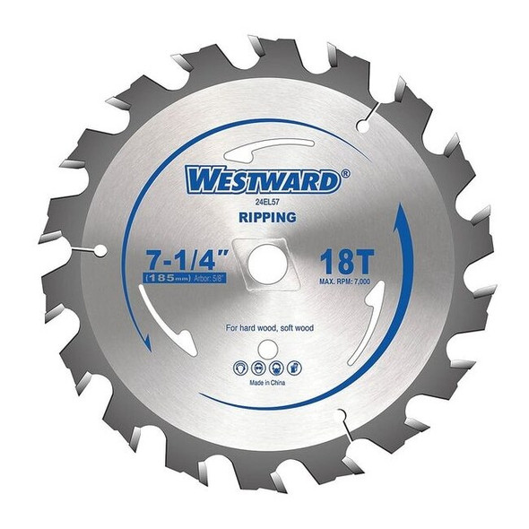 Westward 7-1/4",18-Teeth Circular Saw Blade 24EL57