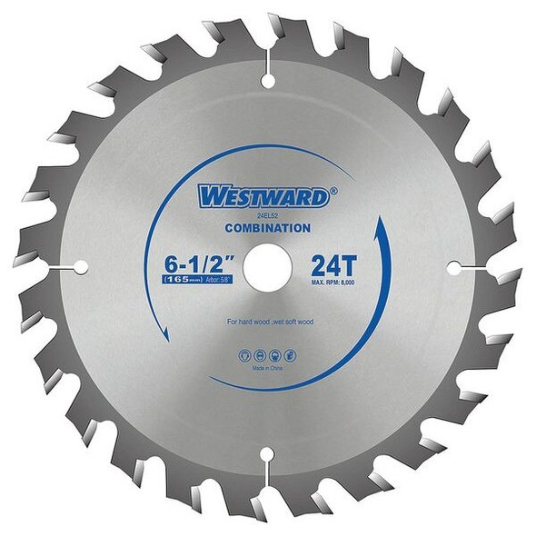 Westward 6-1/2",24-Teeth Circular Saw Blade 24EL52
