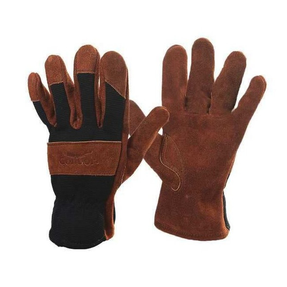 Condor Leather Gloves, Spandex, Slip-On Cuff, Wing Thumb, Brown, XL, 1 PR 48WU52