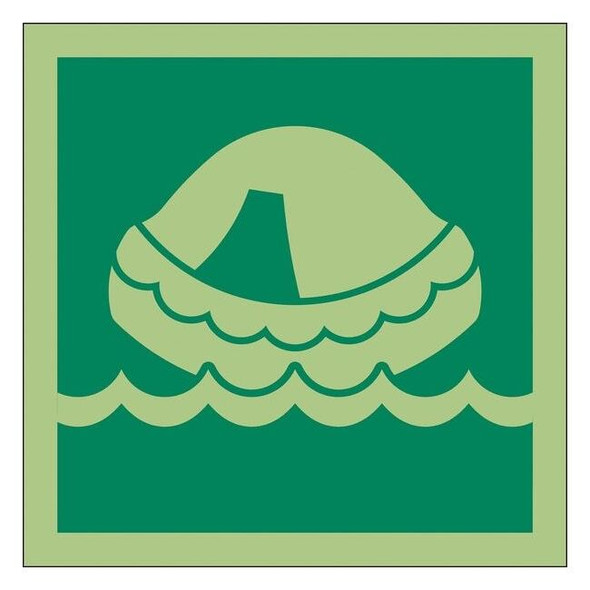 Condor (Life Raft Symbol), 6 in W x 6 in H, Square, Vinyl, 486F56 486F56