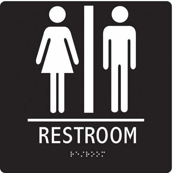 Condor RESTROOM, 8 in W x 8 in H, Square, Modified Acrylic, 486G78 486G78