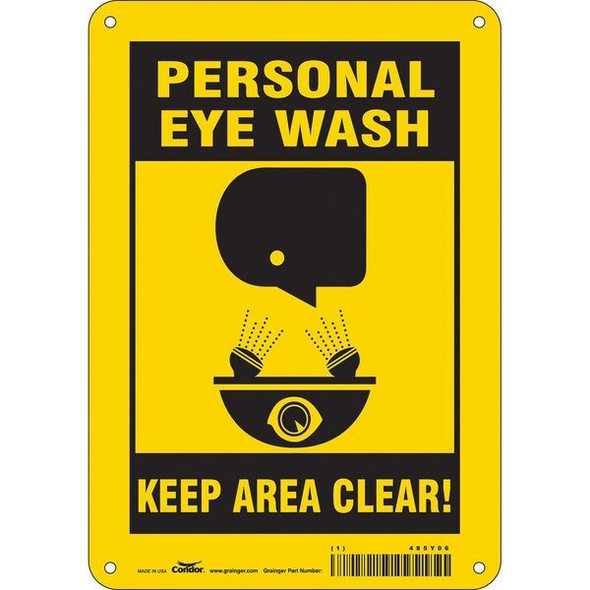 Condor Safety Sign,10 in x 7 in,Polyethylene 485Y06 Condor Safety Sign,10 in x 7 in,Polyethylene 485Y06