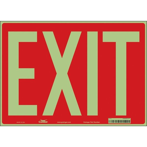 Condor Exit Sign, Vinyl, 14" W, 10" H, Exit, Red 486X37