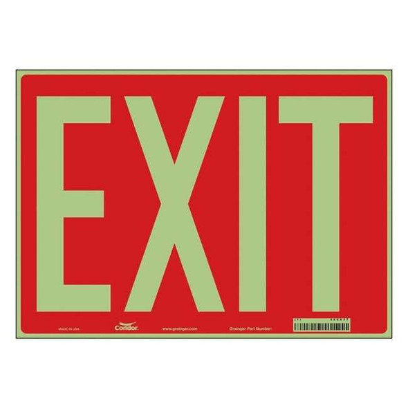 Condor Exit Sign, Vinyl, 14" W, 10" H, Exit, Red 486X37