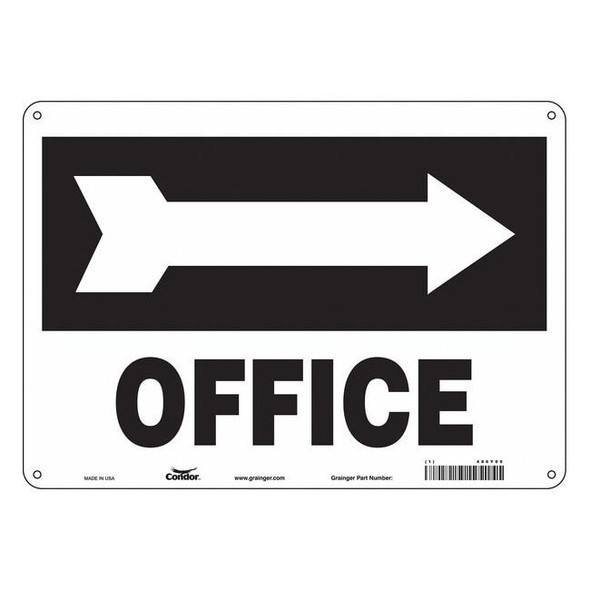 Condor OFFICE, 14 in W x 10 in H, Horizontal Rectangle, Aluminum, 486Y09 486Y09