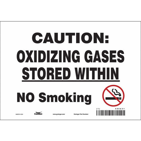 Chemical Sign, 7" H, 10" W, Vinyl, Vertical Rectangle, English, 486A31