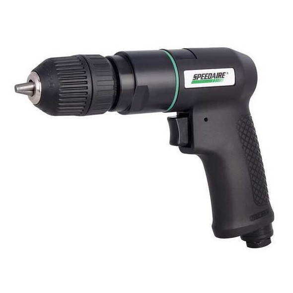 Speedaire Air-Powered Drill, 1/4 in, NPT, Keyless 21AA68