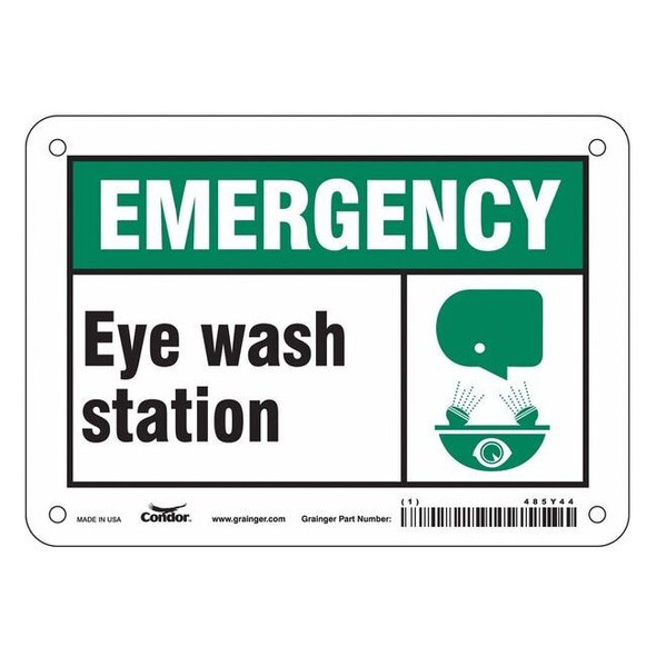EYE WASH STATION, 7 in W x 5 in H, Horizontal Rectangle, Polyethylene, 485Y44
