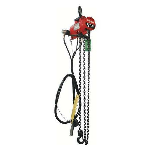 Dayton Air Chain Hoist,1000 lb.Cap.,10 ft.Lift 29XL86