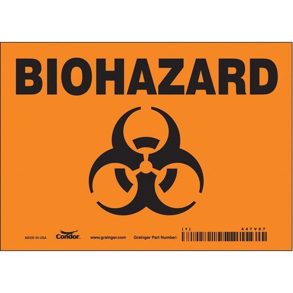 Condor Safety Sign,5 inx7 in,Vinyl 447V67