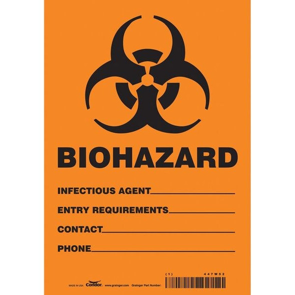 Condor Safety Sign,10 inx7 in,Vinyl 447W52