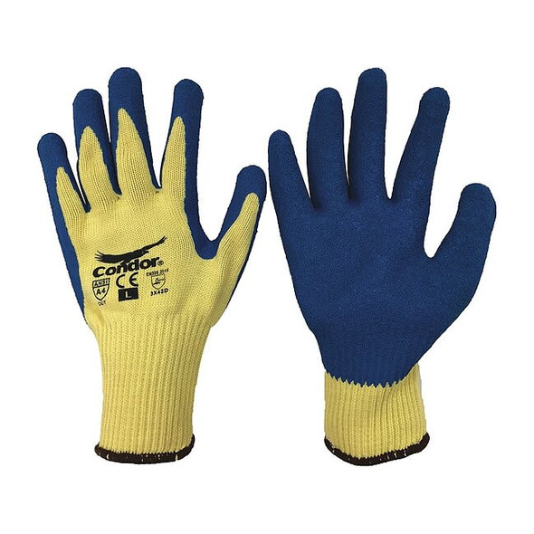 Cut-Resistant Coated Gloves, Cut Level A4 ,Dipped ,Latex ,Rough ,XL 1 PR