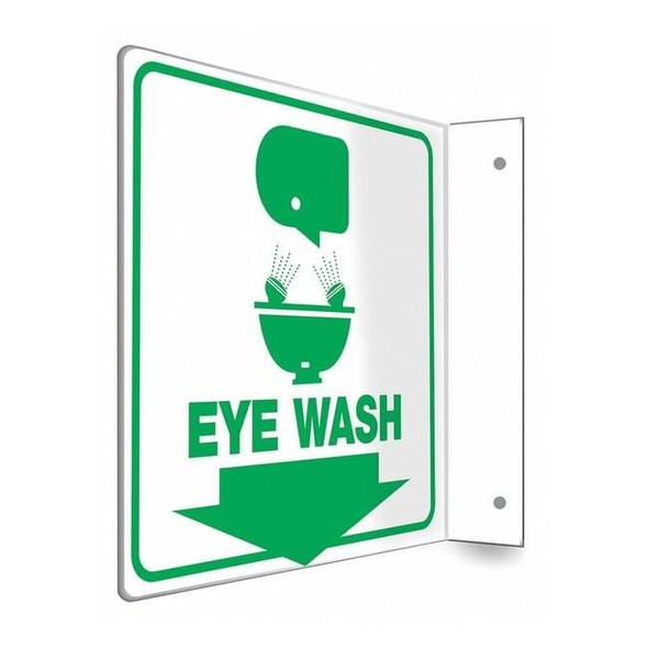 Condor EYE WASH, 8 in W x 8 in H, L-Shape Projection, PETG, 480W28 480W28