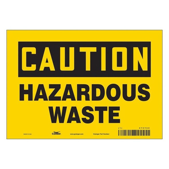 Chemical Sign, 7 in H, 10 in W, Vinyl, Vertical Rectangle, English, 475Y60