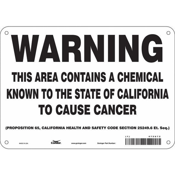 Condor Safety Sign,10" Wx7" H,0.032" Thickness 475U72 Condor Safety Sign,10" Wx7" H,0.032" Thickness 475U72