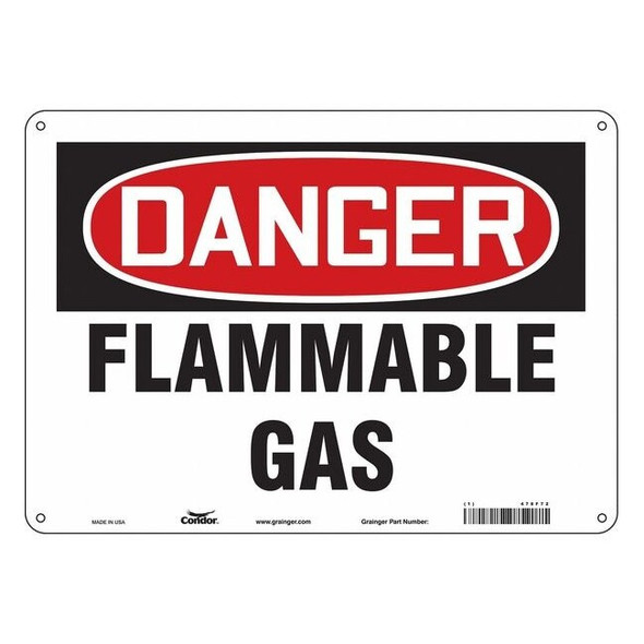 Danger Sign, 10 in H, 14 in W, Horizontal Rectangle, English, 478F72