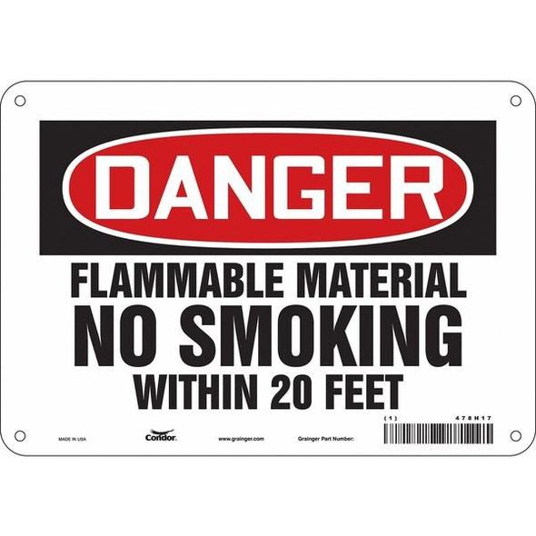Condor Danger Sign, 7" H, 10" W,  Vertical Rectangle, English, 478H17 478H17