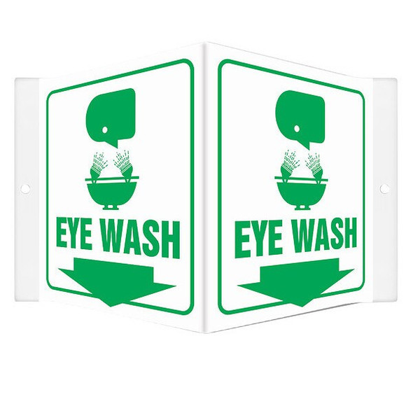 Condor EYE WASH, 8 1/2 in W x 6 in H, V-Shape Projection, PETG, 480Y09 480Y09