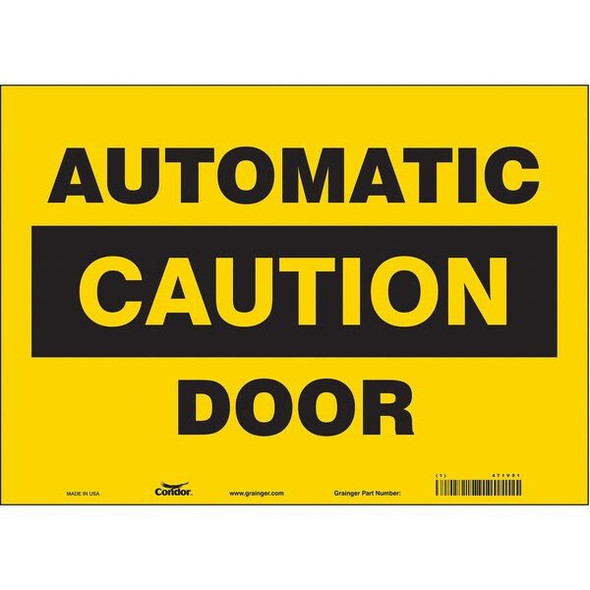 Automatic Caution Door, 14 in W x 10 in H, Horizontal Rectangle, Vinyl, 471V91