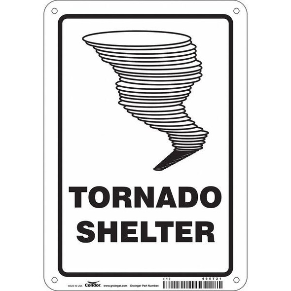 Tornado Shelter, 7 in W x 10 in H, Horizontal Rectangle, Polyethylene, 465T21