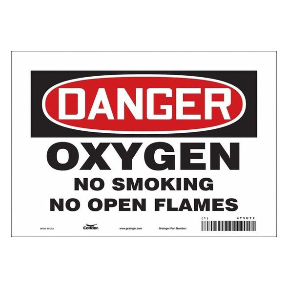 No Smoking Sign, 7" H, 10" W, Vinyl, Vertical Rectangle, English, 473U72