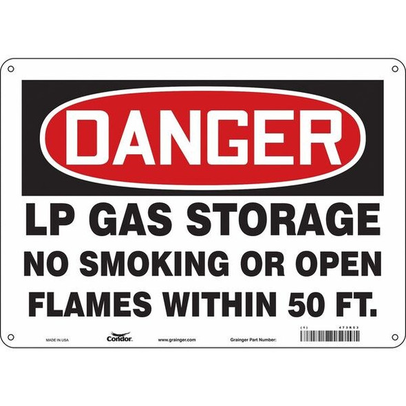 No Smoking Sign, 10" H, 14 in W,  Horizontal Rectangle, English, 473R53