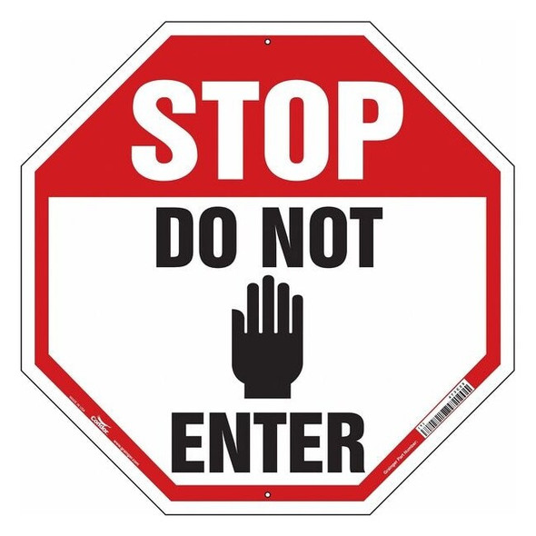 Safety Sign, 24 in H, 24 in W, Polyethylene, Octagon, English, 473C25