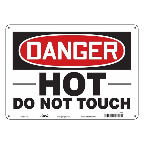 Danger Sign, 10 in H, 14 in W, Aluminum, Horizontal Rectangle, English, 474Z42
