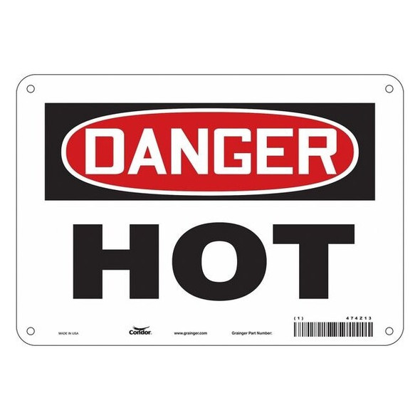 Condor Danger Sign,10" W x 7" H,0.032" Thick, 474Z13 474Z13