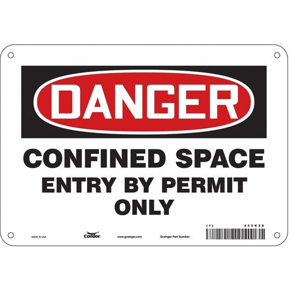Condor Safety Sign,7 inx10 in,Polyethylene 465K28