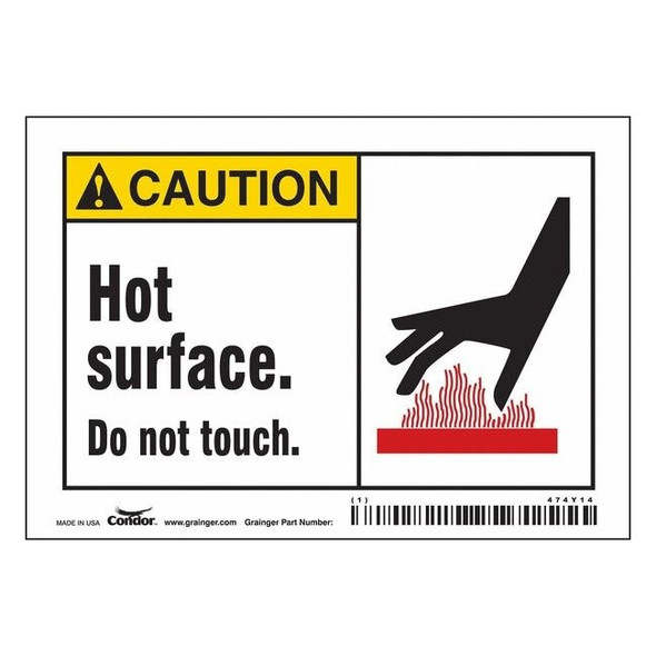 Danger Sign, 3 1/2 in H, 5 in W, Vinyl, Horizontal Rectangle, English, 474Y14