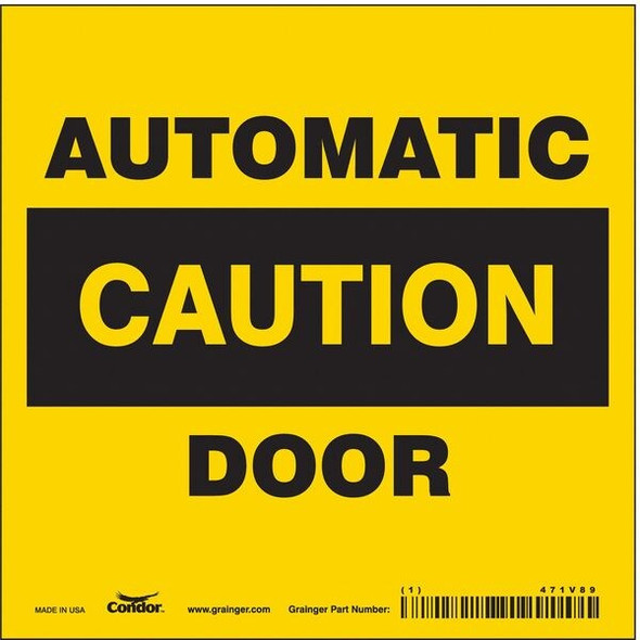 Condor Safety Sign,6 in x 6 in,Vinyl 471V89